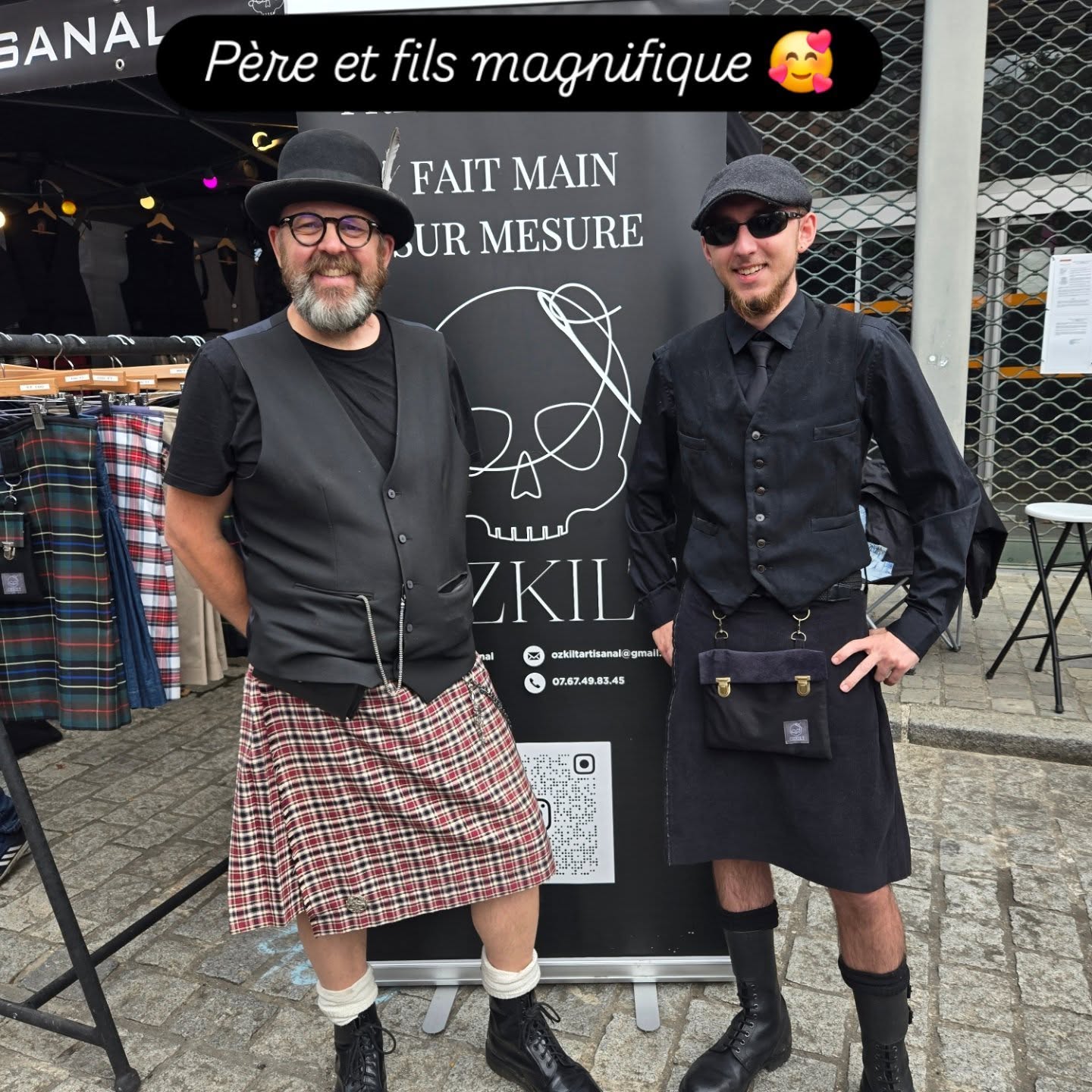 Père et fils en kilts OZKILT - transmission et style